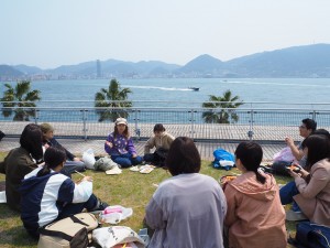 関門海峡を眺めながら海の幸を堪能